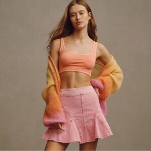 NWT Anthropologie Pilcro Seamed Flared Mini Skirt Size 16